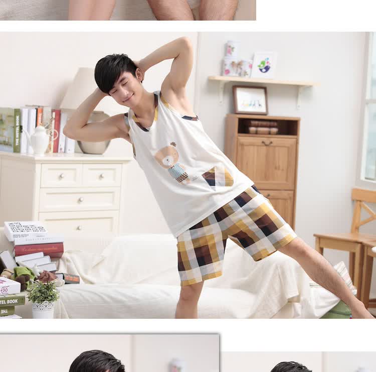 2013夏季新品 静韵纯棉无袖背心<em>超萌</em>情侣<em>睡衣</em>