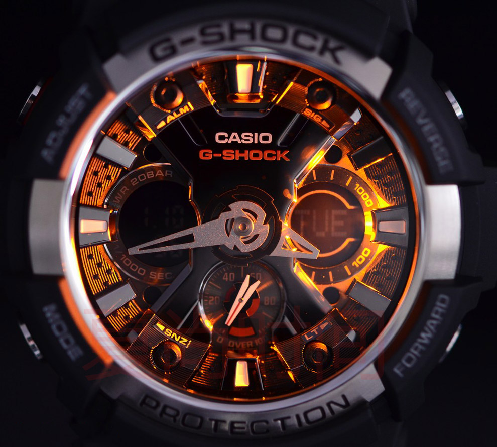 卡西欧g-shock表的指针和电子表显示的时间不