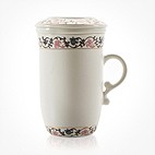 思喜 描金粉彩日用陶瓷办公水杯 茶杯 情侣对杯 满园春色