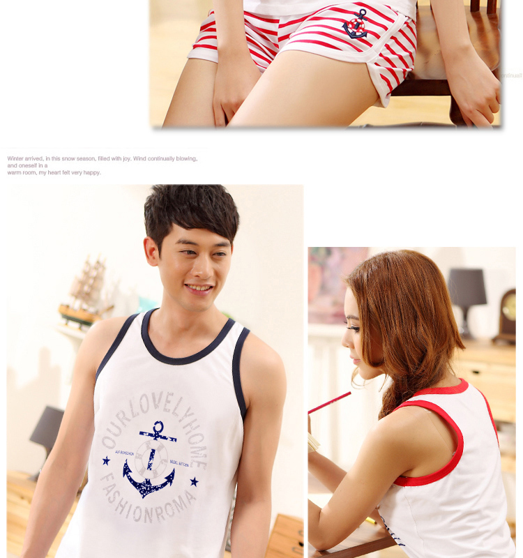2013 <em>静韵男士</em>女士夏季<em>睡衣</em>纯棉无袖背心袖家