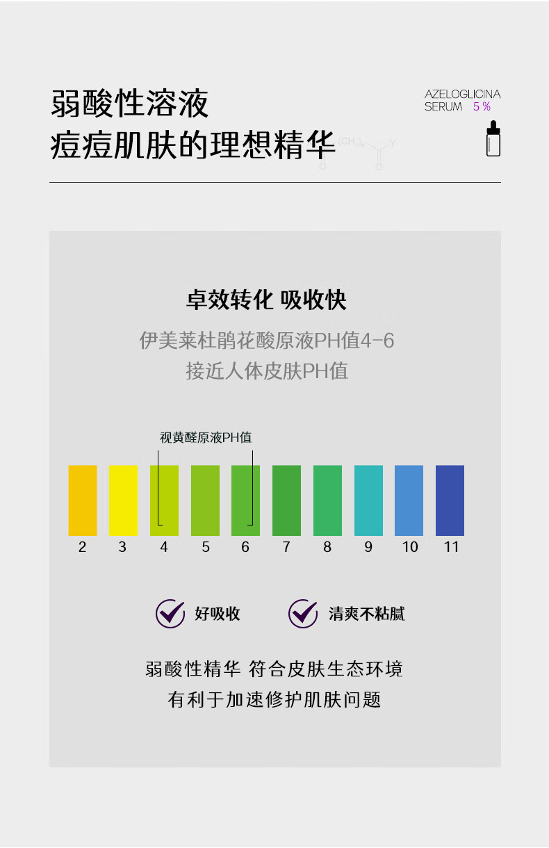 伊美莱 （E-MaidLand）杜鹃花酸原液 5%壬二酸祛痘精华液男女士护肤品 【杜鹃花酸原液30ml】
