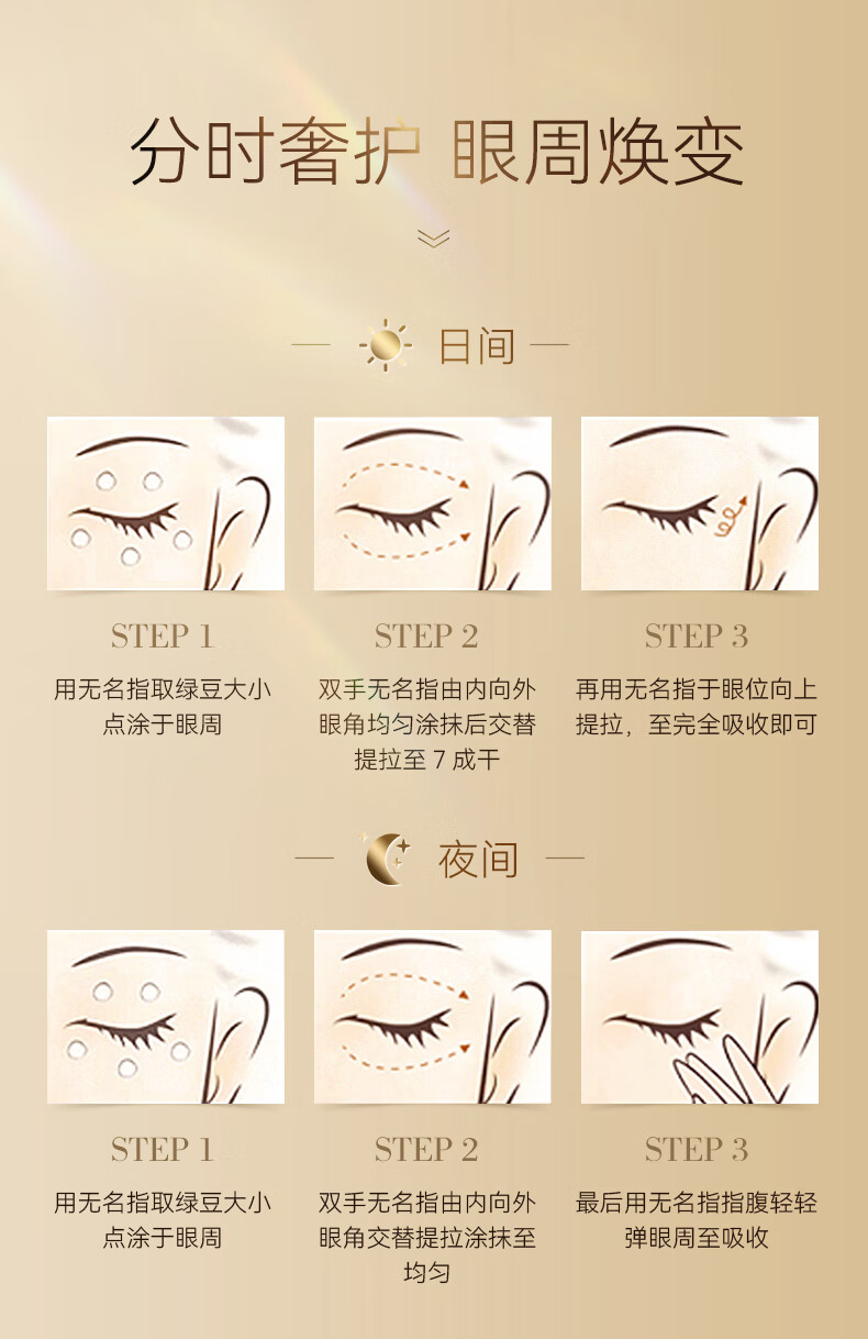 RSAS抗皱眼霜 淡化细纹黑眼圈保湿滋润紧致眼周眼袋 白松露鱼子酱眼霜 白松露日夜分时眼霜20g
