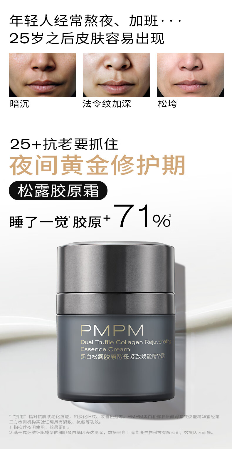 PMPM黑白松露胶原精华面霜抗皱紧致提亮保湿护肤品 50g