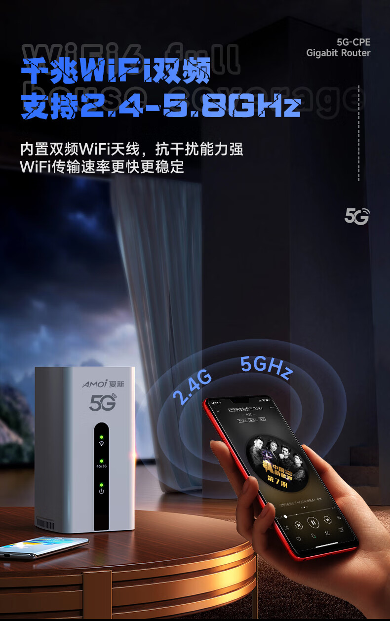 夏新5G cpe路由器无线移动随身w流量5G无线网通用全国ifi免插卡无限流量2024款十大排名全国通用无线网流量卡上网宝 【5G顶配性能版】详情图片14