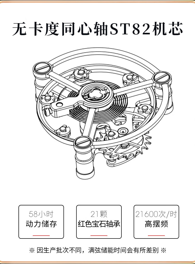海鸥(SeaGull)手表 【2020武汉纪念款】陀飞轮机械表 商务款简约休闲机械表 男表腕表 黄鹤楼818.96.6116