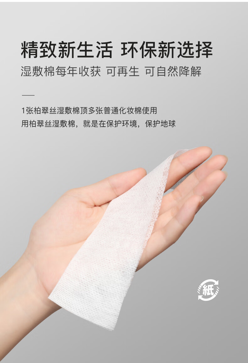 柏翠丝（Bytree's） 天丝湿敷棉纺丝工艺亲肤柔软化妆棉专用盒装轻薄省水卸妆棉敷脸