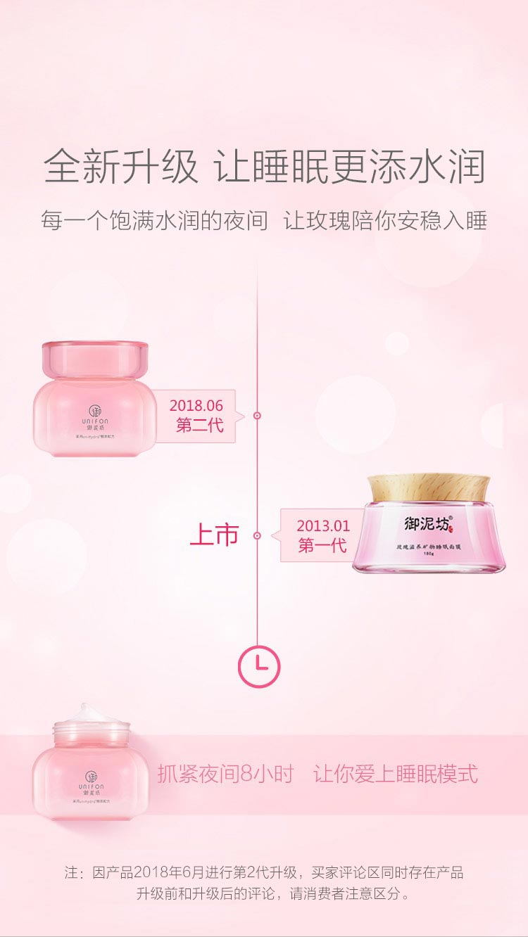 御泥坊玫瑰滋养睡眠免洗面膜100ml 玻尿酸保湿补水面膜女护肤礼物 玫瑰睡眠1瓶