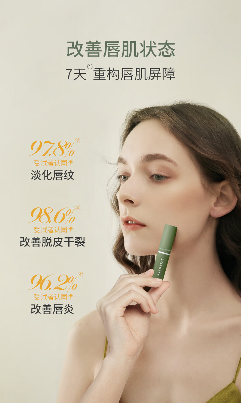 SKISGEM原装进口润唇膏防干裂嘴唇脱皮保湿补水修护唇膜淡化唇纹秋冬男女 保湿防裂润唇膏7g