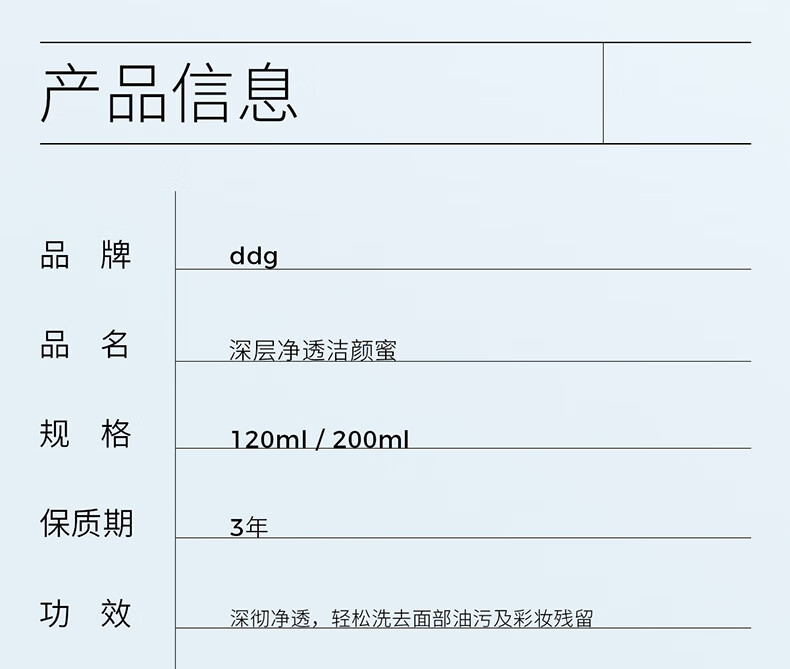 ddg 蓝胖子洁颜蜜氨基酸洗面奶女清洁毛孔控油洗卸二合一温和洁面 200ml（享B5面膜1片）