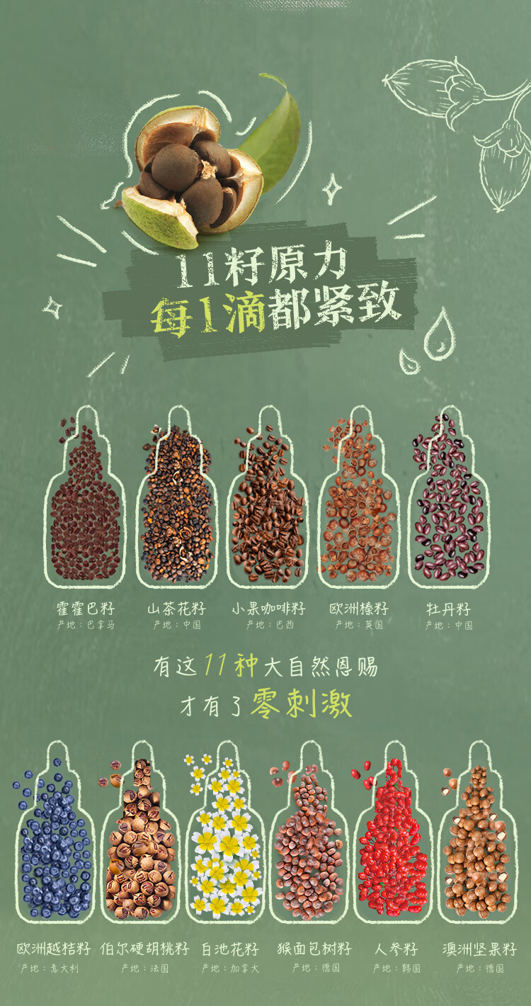 阿芙（AFU）11籽精华油植研赋能面部修护抗皱紧致淡纹护肤品 15ml