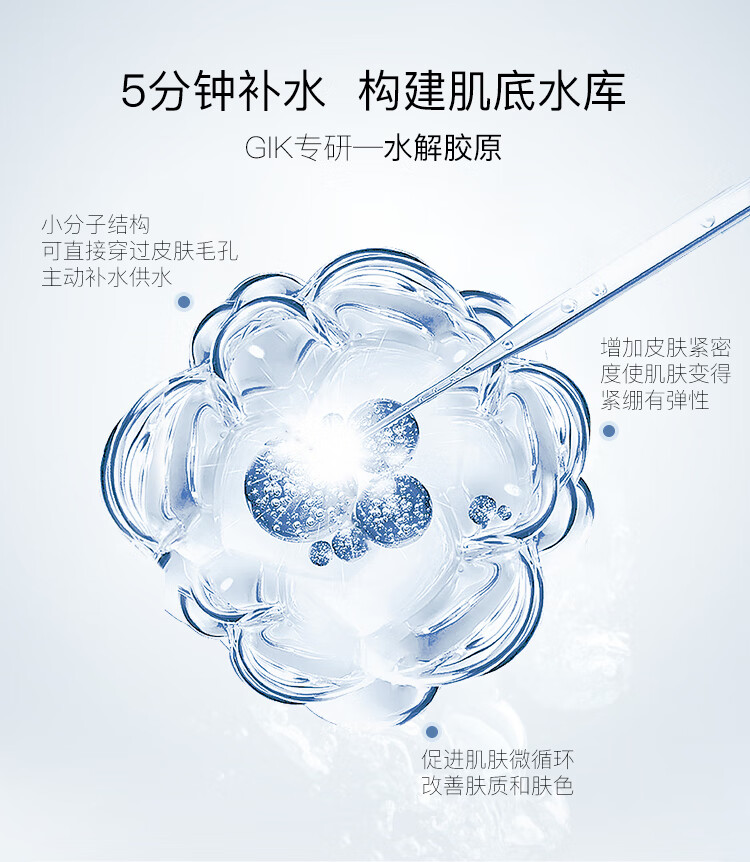 Gik 面膜prp胶原蛋白保湿修护面膜日本玻尿酸补水保湿敏感肌孕妇护肤 血清胶原保湿面膜3包（63贴）
