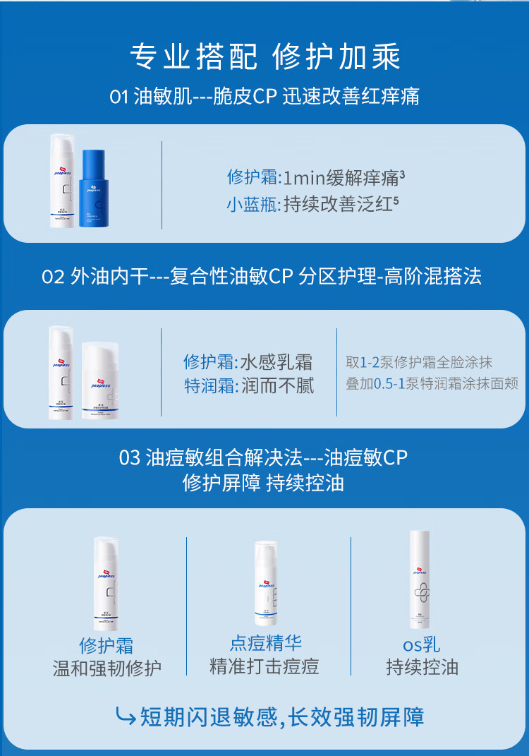 皮宝舒缓修护皮肤屏障护肤补水保湿滋润 修护霜50*2