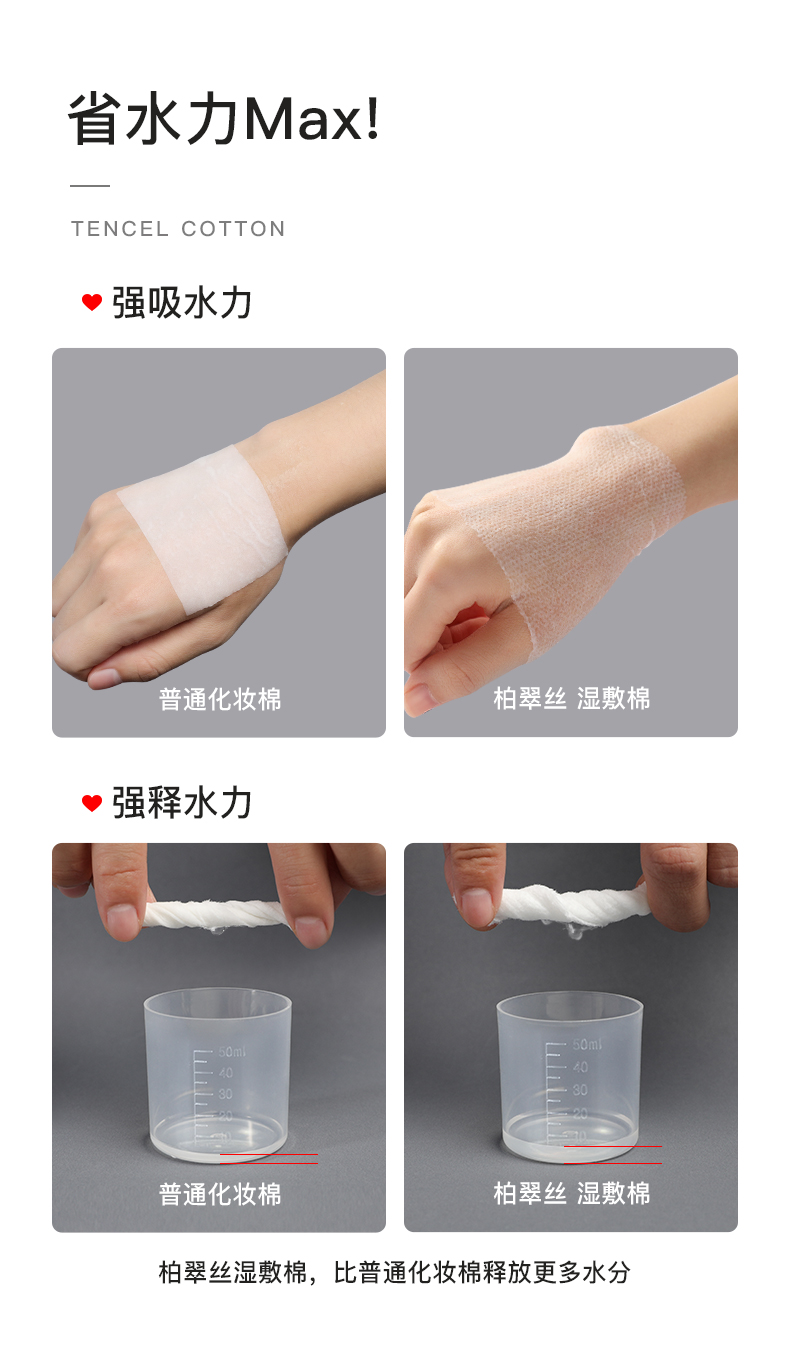 柏翠丝（Bytree's） 天丝湿敷棉纺丝工艺亲肤柔软化妆棉专用盒装轻薄省水卸妆棉敷脸