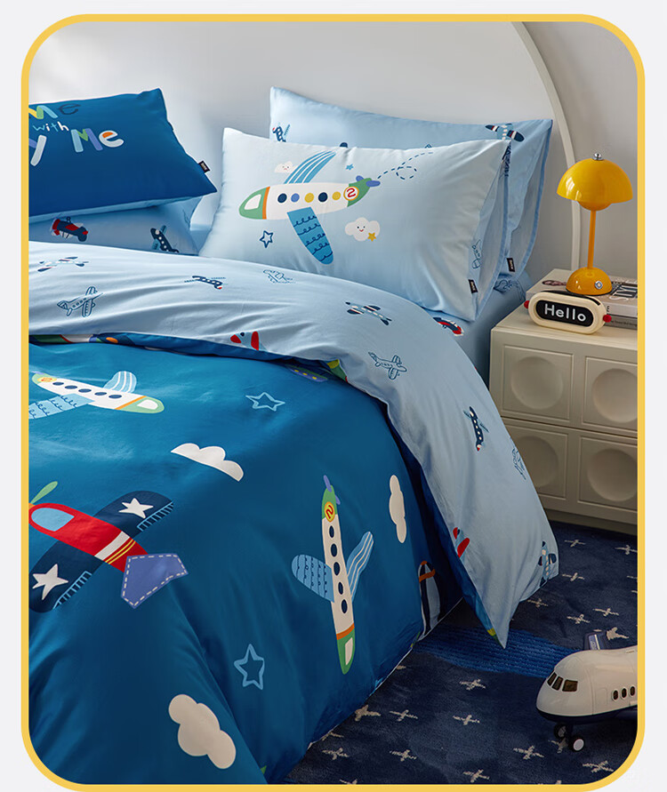 Комплект постельного белья Dohia Pure Cotton, 4 предмета, размер 1.8 м, 229*230 см, синий
