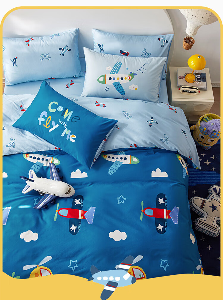 Комплект постельного белья Dohia Pure Cotton, 4 предмета, размер 1.8 м, 229*230 см, синий
