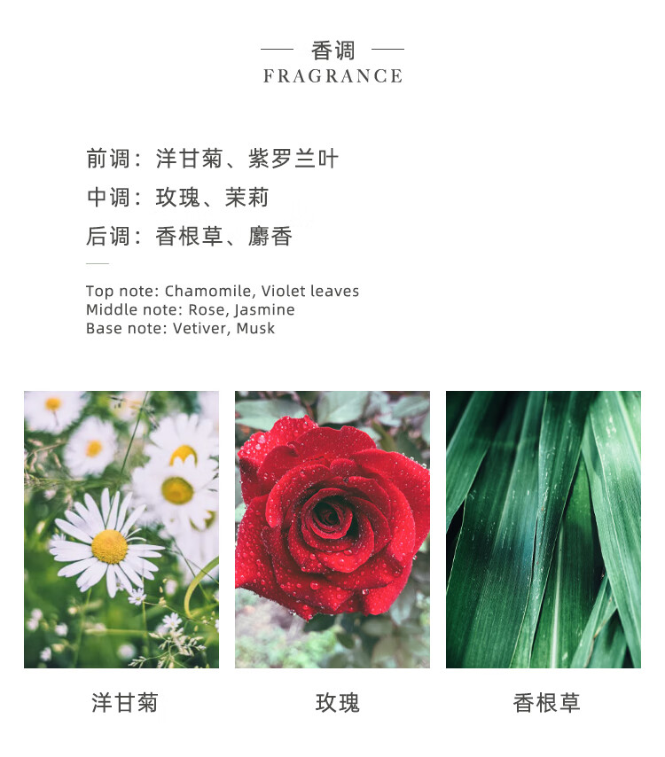 柏世曼（poacherman）玫瑰香水ROSE 玫瑰花味玫瑰味香水持久留香女士花香调香水香氛 2玫瑰小样3ml
