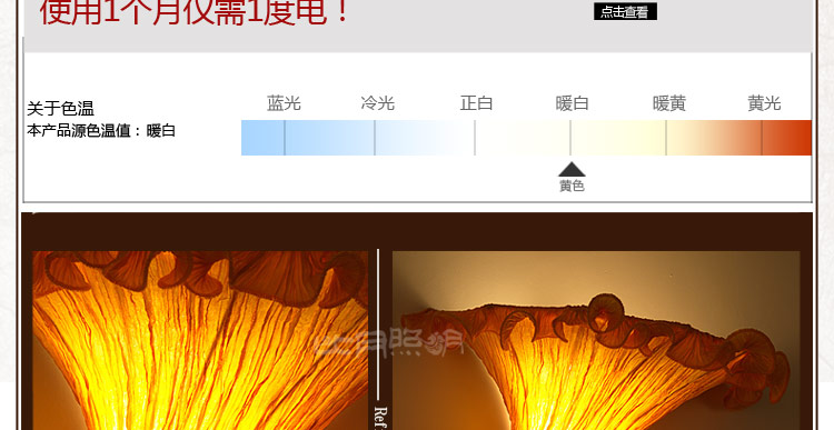 比月照明 中式床头卧室壁灯LED过道灯新古典创意个性菌子布艺壁灯2039 紫色 右