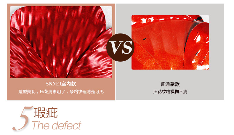 
                                        室内（Snnei）立体墙贴电视沙发背景墙壁挂 创意铁艺壁饰现代装饰画 欧式墙面装饰品 片片丹红B款                