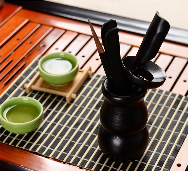 馨铭堂 画卷 青瓷开片釉茶具实木茶盘带电热炉整套功夫茶具套装