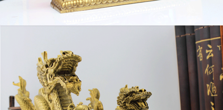 
                                        聚善缘铜质汉龙摆件十二生肖龙家居装饰品工艺品摆设桌面摆件礼品室内玄关酒架书柜手艺术品 中号 0.8公斤净重                