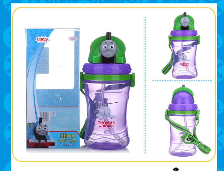 托马斯&朋友（Thomas&Friends） 儿童3D培西炫彩吸管大水壶360ml 4117TM