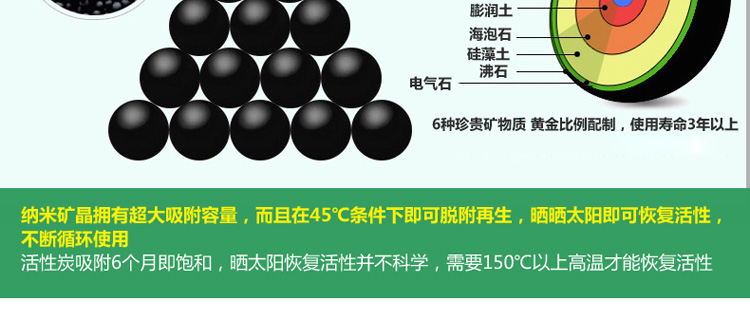 
                                        
                                                            绿驰 1600g纳米矿晶装修家具汽车甲醛清除剂 去除甲醛苯除油漆味 竹炭活性炭碳包强力除味剂                