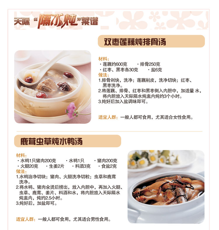 
                                        
                                        天际(TONZE)电炖锅隔水炖 煮粥煲汤BB粥DGD10-10QWG 1L                