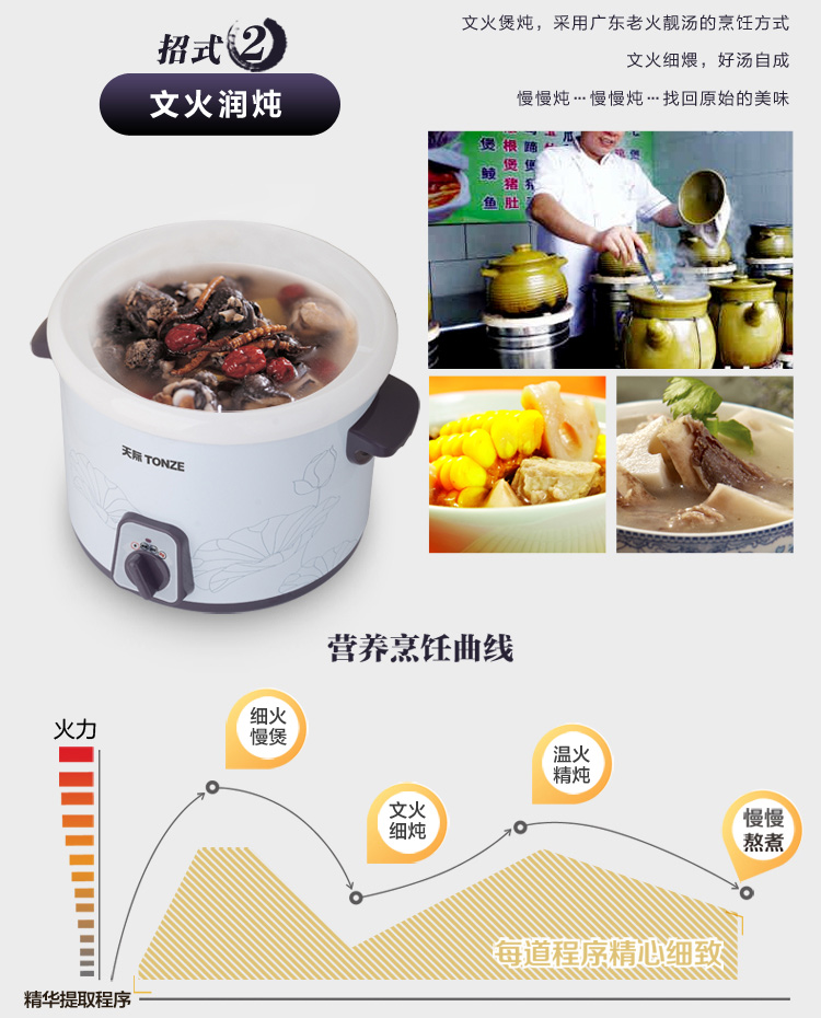 
                                        天际(TONZE)电炖锅3L 煮粥煲汤 旋钮易控DDG-W330N                 