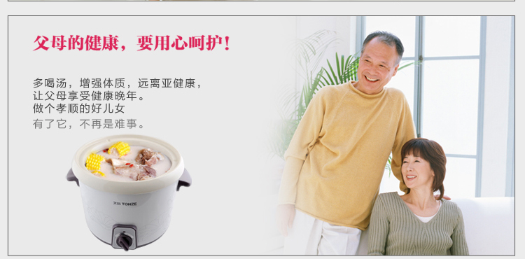 
                                        天际(TONZE)DDG-W310N电炖锅煲汤锅1L                