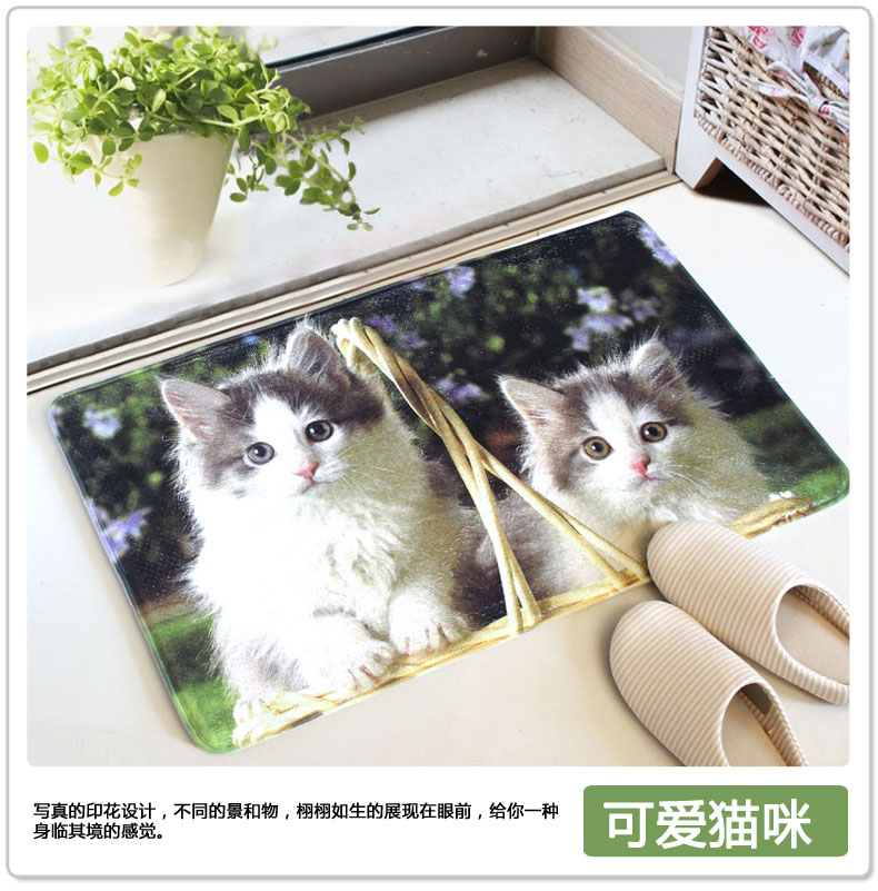 
                                        屋尔美 进门门厅玄关防滑地垫 家卧室简约家用脚垫垫子 黑色波点 40*60CM                
