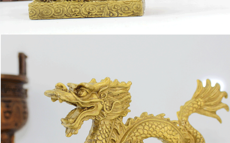 
                                        聚善缘铜质汉龙摆件十二生肖龙家居装饰品工艺品摆设桌面摆件礼品室内玄关酒架书柜手艺术品 中号 0.8公斤净重                