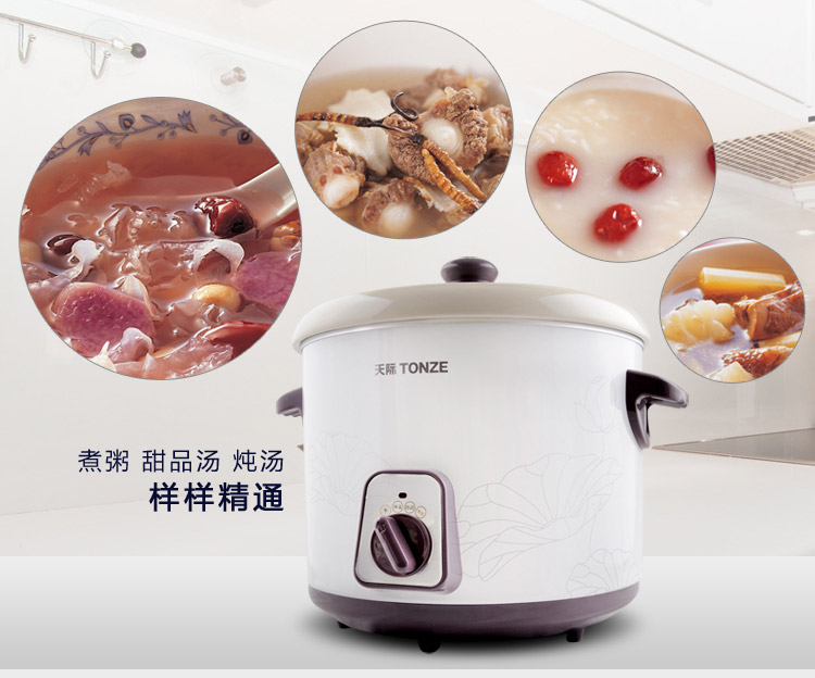 
                                        天际(TONZE)电炖锅3L 煮粥煲汤 旋钮易控DDG-W330N                 