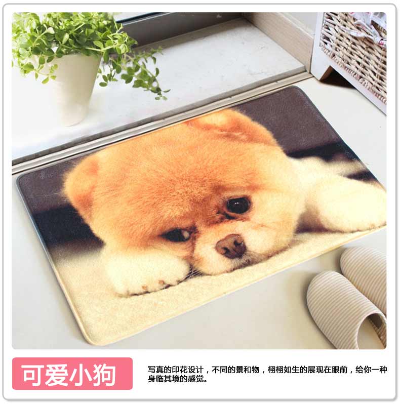 
                                        屋尔美 进门门厅玄关防滑地垫 家卧室简约家用脚垫垫子 黑色波点 40*60CM                