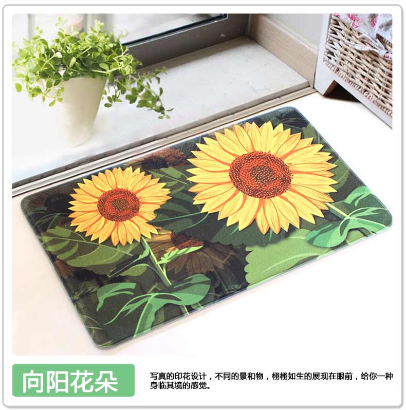 
                                        屋尔美 进门门厅玄关防滑地垫 家卧室简约家用脚垫垫子 黑色波点 40*60CM                