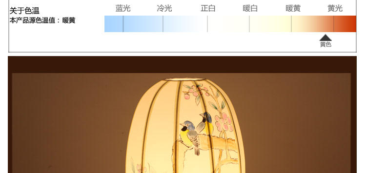 
                                        比月台灯卧室 床头灯饰中式手绘复古典蚕丝装饰照明灯书房护眼灯学生台灯3005 浅蓝色 5XL                