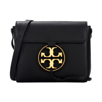 tory burch 托里·伯奇 女士黑色miller中号牛皮双t logo单肩斜挎包