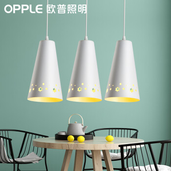 欧普照明(opple)led吊灯餐厅灯具三头吸顶餐吊灯饰 现代简约创意吧台