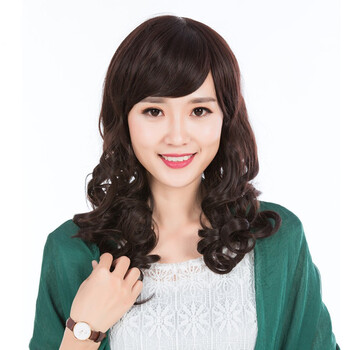 假发女长卷发 中老年妈妈气质长发大波浪卷发型整顶假发套 深棕色