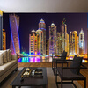 Пользовательские 3D-обои для фотографий Dubai Night View City Building Настенная панно Настенные обои Home Decor Living Room Background Wall Painting пользовательские 3d обои для фото деревянный мост водопад ландшафт декоративные обои для спальни для спальни 3d living room decor painting
