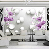 Современный простой 3D стерео рельеф Фиолетовый Calla Lily Flower Mural Обои Гостиная Спальня Романтический декор Стена Картина Фреска современный простой 3d стерео желтый квадрат геометрия фото обои спальня гостиная абстракционизм стиль интерьер декор стены
