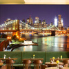 3D Mural Wallpaper Living Room Decoration Papel De Parede Современный городской ночной вид Большой пользовательский фотообои Wall Wall Bedroom Bedroomv beibehang high grade interior decoration wall paper abstract blue kinetic square 3d floor patch papel de parede 3d wallpaper