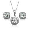Yoursfs® 18K White Gold Plated 1.5ct Simulated Diamond Necklace and Earring Set Используйте прозрачные австрийские комплекты ювелирных украшений из бриллиантов