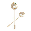 Изысканные женщины Leopard Brooch Pin Золотые цвета Медные ювелирные изделия Имитированные перламутровые горные хрустальные броши