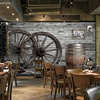 Европейский стиль Ретро Дерево колесо 3D Mural Обои Cafe Bar Ресторан Индивидуальный декор Wall Paper Papel De Parede 3D Paisagem пользовательские 3d обои европейский стиль vintage wood fiber photo mural рестораны клубы ktv bar интерьер декор обои papel tapiz