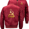Уникальный CCCP России СССР Советский Союз Bomber Полет Полет куртка Зимняя сгущать Теплый ZippeR Пуловеры Аниме Повседневный Coat