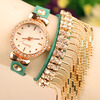 SHENSEE® 20151PC кисточкой женщин rhinestone кожаный слинг золотую цепочку Кварцевые наручные часы