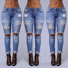Fashion Distressed Hole Ripped Boyfriend Jeans For Women Cotton Stretch Denim Pants Pantalon Femme Vaqueros Mujer S-XXL a la master autumn distressed jeans pants vintage male fashion ripped denim cargo pants 100% pure cotton harem jeans 062104