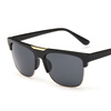 FEIDU ретро Half Frame Sunglasses Men Classic UV400 Half Metal Fishing Driving Mirror Glass Sun Glasses For Men Oculos De Sol 20 20 brand new women sunglasses men polarized oculos de sol metal frame oval male sun glasses eyewear 4201