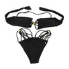 2pcs SEXY черный проложенный Fringe бретелек Dolly Бикини Купальники Купальники купальники