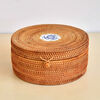 Ручной Rattan Woven Пуэр чай торт Коробка для хранения канистр Кухни Контейнер для трех 357g Pu'er тортов для кухни